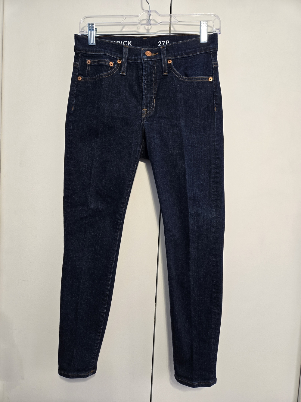 J.Crew Toothpick Jeans 27P Petite Dark Wash Skinny Stretch Denim